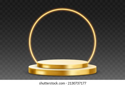 Vector Podium On An Isolated Transparent Background. Pedestal PNG. Podium For Goods, Products.