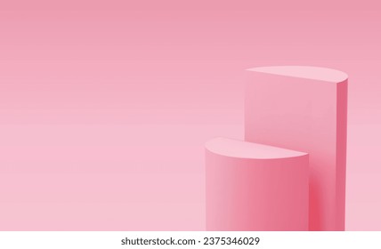 Podio vectorial, pedestal o plataforma, fondo de presentación de productos cosméticos. 3 quinquies podio. Lugar para anuncios.