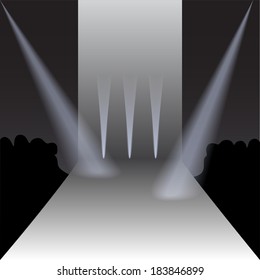 Vector Podium with Spotlights and Spectators