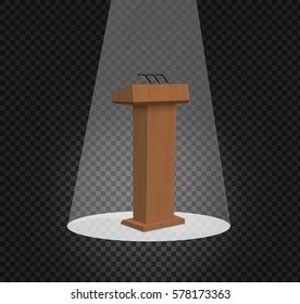 Vector Podium Tribune with Microphones Isolated.vector illustration