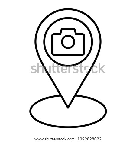Vector Point Of Interest Outline Icon Design
