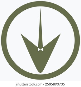 Vector pointer icon. Arrow in the center of the circle.