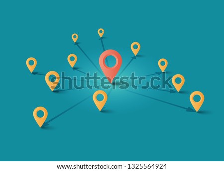 Vector pointers marks with arrows. Foto stock © 