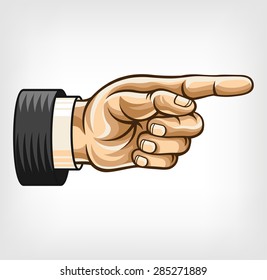 Vector pointing hand illustration