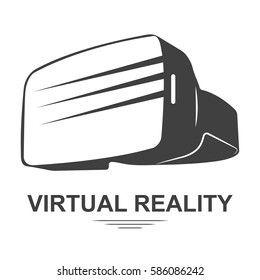 vector points of the closed type virtual reality, VR, virtual assistant for games, logo, sticker