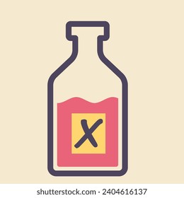 vector of poison bottle cartoon cute