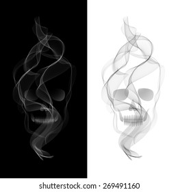 Vector Poisonous Smoky Skull.  No smoking concept