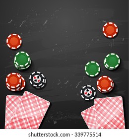 Vector Poker gambling chips. casino elements