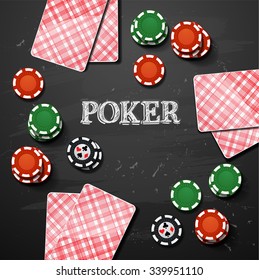 Vector Poker gambling chips. casino elements