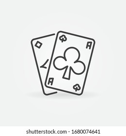 Vector Poker Pair of Aces outline concept icon or logo element