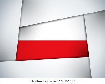 Vector - Poland Country Flag Geometric Background