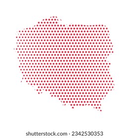 Vector Poland Dotted Map Illustration, kann für Geschäftsdesigns, Präsentationen oder alle geeigneten Designs verwendet werden.
