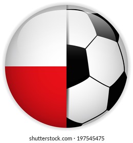 Vector - Poland Flag with Soccer Ball Background