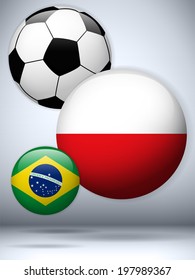 Vector - Poland Flag with Soccer Ball Background