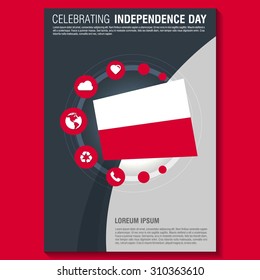 Vector Poland Independence Day Flyer template. Creative Brochure Title Page. National Day Leaflet design element. vector illustration