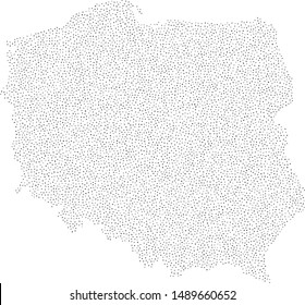 Vector Poland map filled with a texture of randomly arranged gray circles
