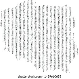 Vector Poland map filled with a texture of vertically arranged gray circles