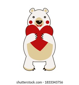 Vektor-Eisbär Liebe 14 februar valentiner Tag rotes Herz