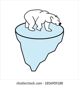 Vector of a polar bear on top of an iceberg.