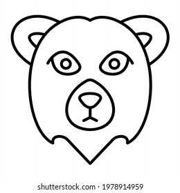 Vector Polar Bear Outline Icon Design
