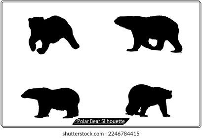 vector Polar Bear silhouette Collection