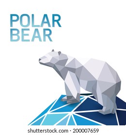 Vector polar bear stylized triangle polygonal model vector