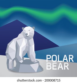 Vector polar bear stylized triangle polygonal model vector
