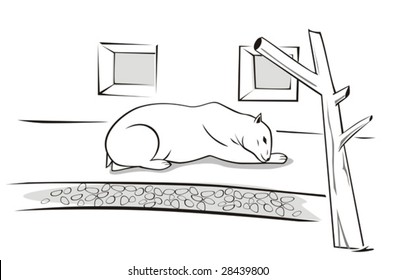 Vector Polar Bear in the Zoo