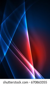 Concepto de luces polares vectoras, formas oscuras en el fondo oscuro y abstracto