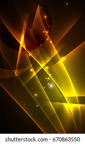 Vector polar lights concept, glowig shapes in the dark, abstract background