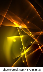 Vector polar lights concept, glowig shapes in the dark, abstract background