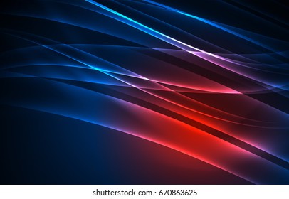 Concepto de luces polares vectoras, formas oscuras en el fondo oscuro y abstracto