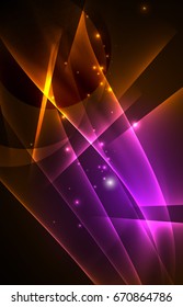 Concepto de luces polares vectoras, formas oscuras en el fondo oscuro y abstracto