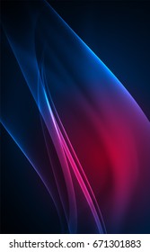 Vector polar lights concept, glowig shapes in the dark, abstract background
