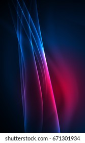 Vector polar lights concept, glowig shapes in the dark, abstract background