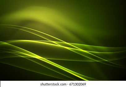 Vector polar lights concept, glowig shapes in the dark, abstract background