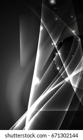 Vector polar lights concept, glowig shapes in the dark, abstract background