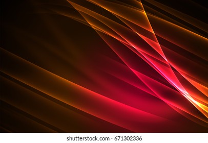 Vector polar lights concept, glowig shapes in the dark, abstract background