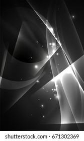 Vector polar lights concept, glowig shapes in the dark, abstract background