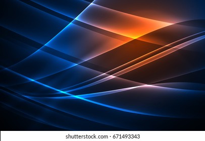 Concepto de luces polares vectoras, formas oscuras en el fondo oscuro y abstracto