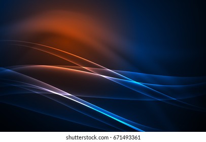 Conceito de luzes polares vetoriais, formas brilhantes no fundo escuro e abstrato