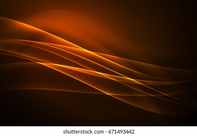Vector polar lights concept, glowig shapes in the dark, abstract background