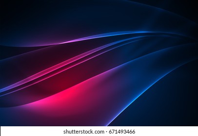 Concepto de luces polares vectoras, formas oscuras en el fondo oscuro y abstracto