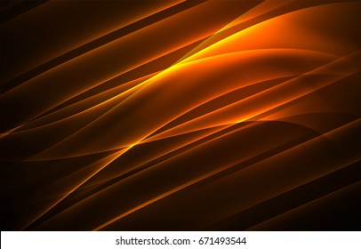 Vector polar lights concept, glowig shapes in the dark, abstract background