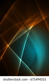 Vector polar lights concept, glowig shapes in the dark, abstract background