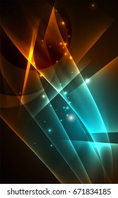 Concepto de luces polares vectoras, formas oscuras en el fondo oscuro y abstracto
