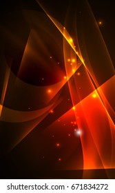Vector polar lights concept, glowig shapes in the dark, abstract background