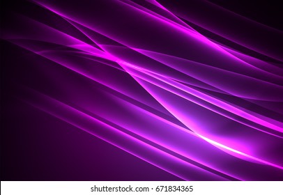Vector polar lights concept, glowig shapes in the dark, abstract background
