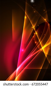 Concepto de luces polares vectoras, formas oscuras en el fondo oscuro y abstracto