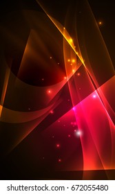 Vector polar lights concept, glowig shapes in the dark, abstract background